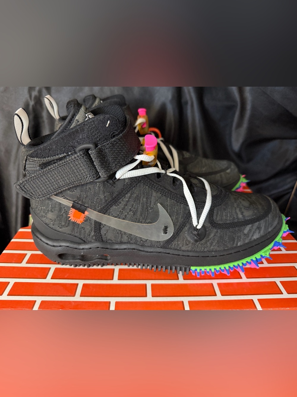 Nike Air Force 1 Mid x Off-White Black - Mens Size 10.5 - Picture 5 of 10